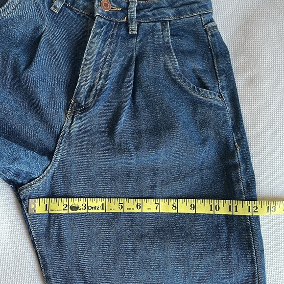 Zara Jeans 2 Blue Relaxed Fit Tapered Leg Slouchy Boho Bloggers Fave High-Rise - Picture 10 of 12